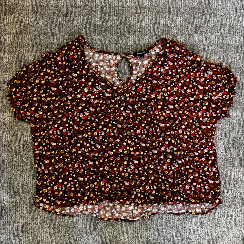 Madewell Drapey boxy Multicolor Floral Blouse